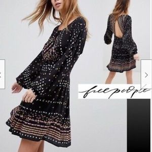 Free People Coryn Print Dress, backless sz 2